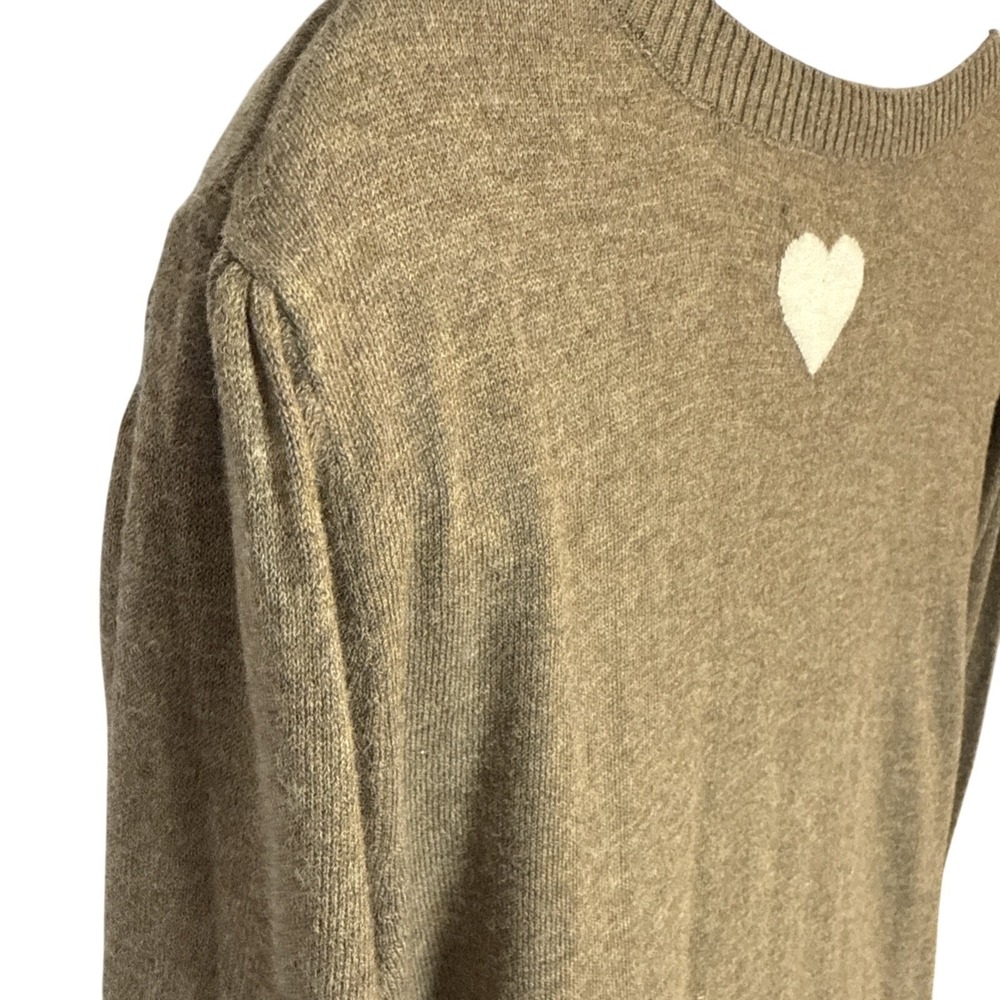 Old Navy Womens Sweater Large Brown Pullover Scoop Neck Heart Lightweight Casual - Picture 2 of 10